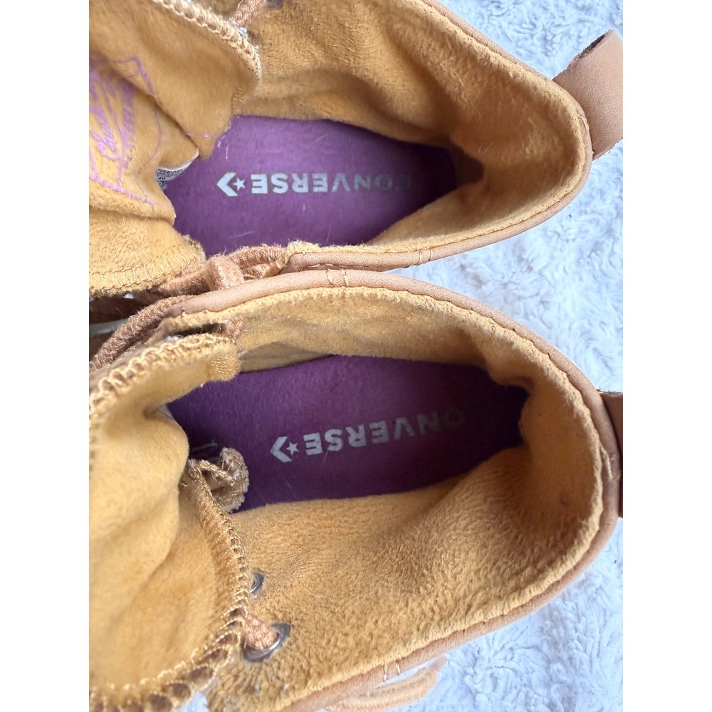 Converse Run Star Hike High Top Leather Platform Sneakers Wheat Tan Lug Sole 8.5 - Picture 3 of 10